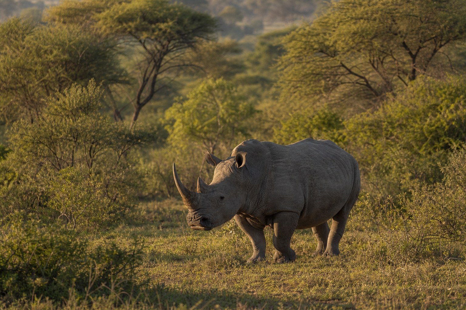 White rhino in bushveld